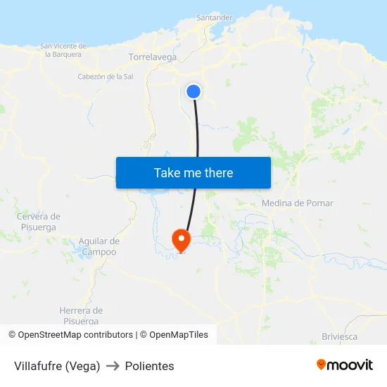Villafufre (Vega) to Polientes map