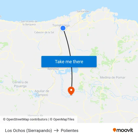 Los Ochos (Sierrapando) to Polientes map