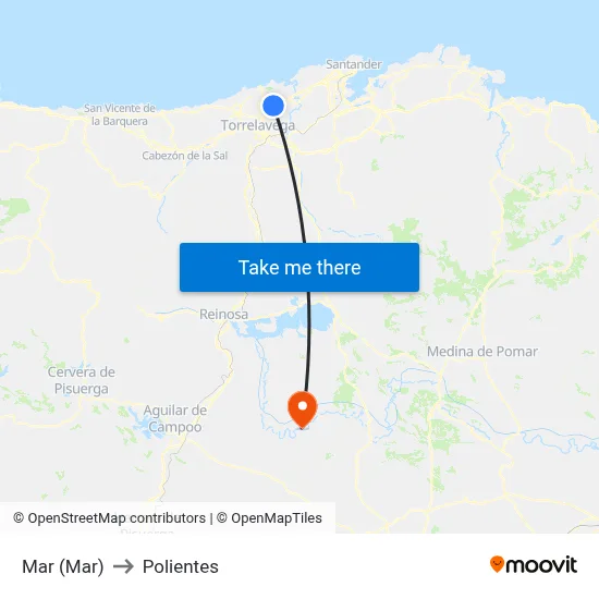 Mar (Mar) to Polientes map