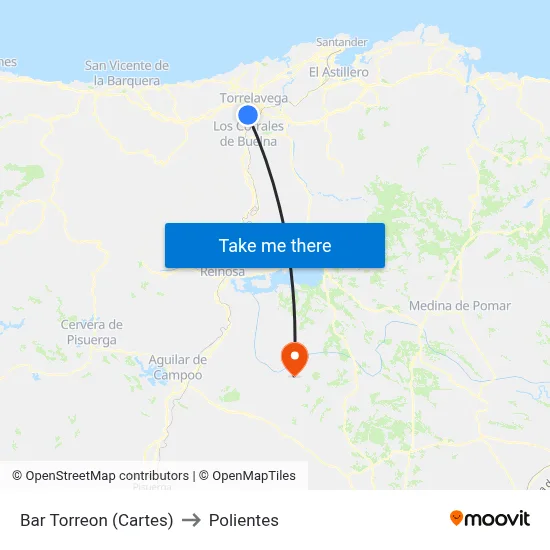 Bar Torreon (Cartes) to Polientes map