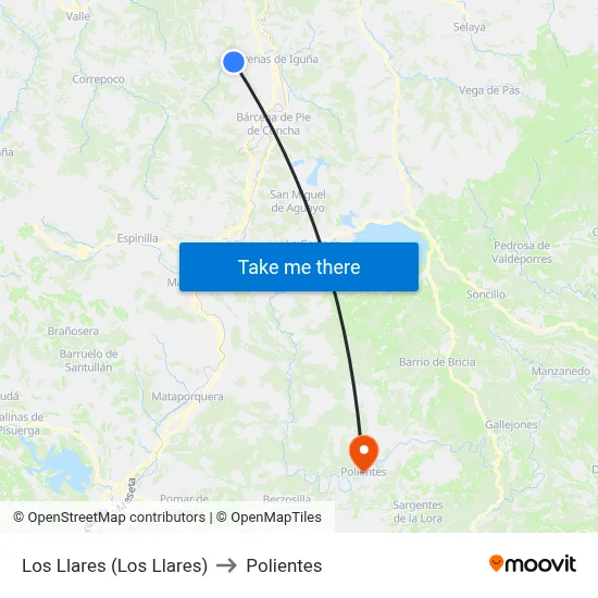 Los Llares (Los Llares) to Polientes map