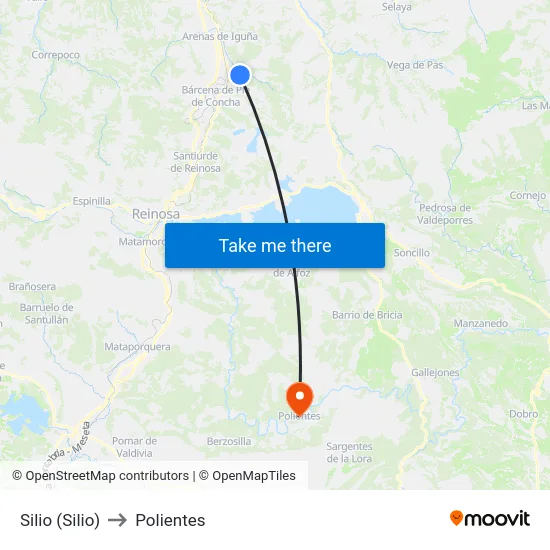Silio (Silio) to Polientes map
