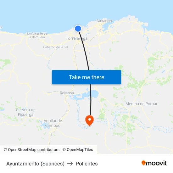 Ayuntamiento (Suances) to Polientes map