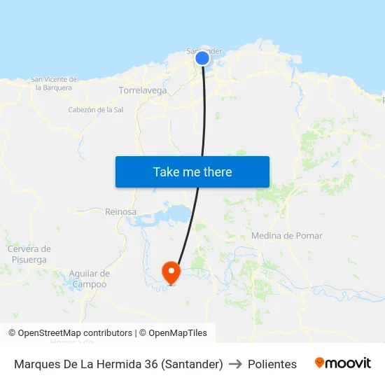 Marques De La Hermida 36 (Santander) to Polientes map