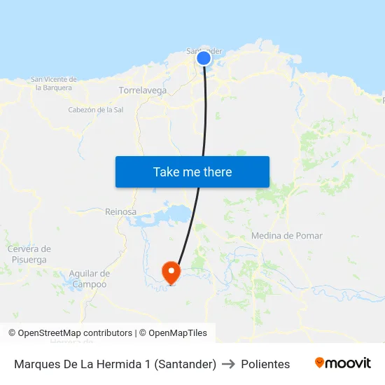 Marques De La Hermida 1 (Santander) to Polientes map