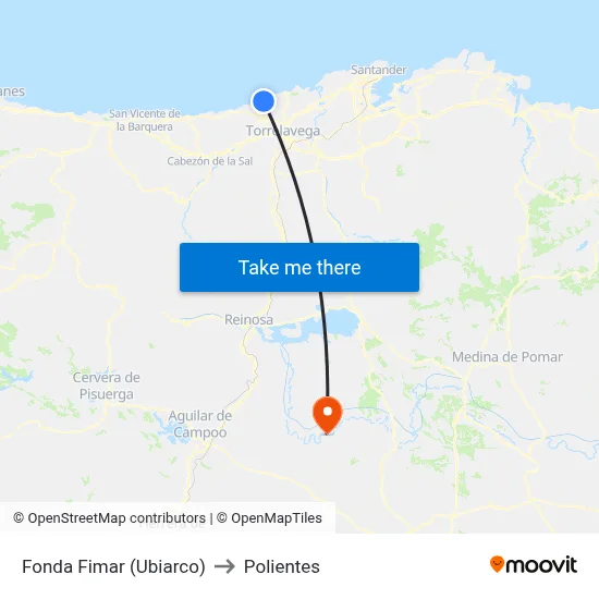 Fonda Fimar (Ubiarco) to Polientes map