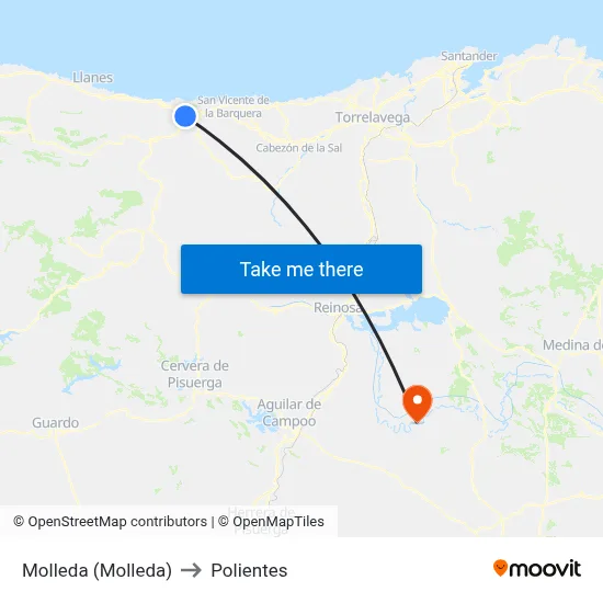 Molleda (Molleda) to Polientes map