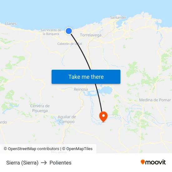 Sierra (Sierra) to Polientes map