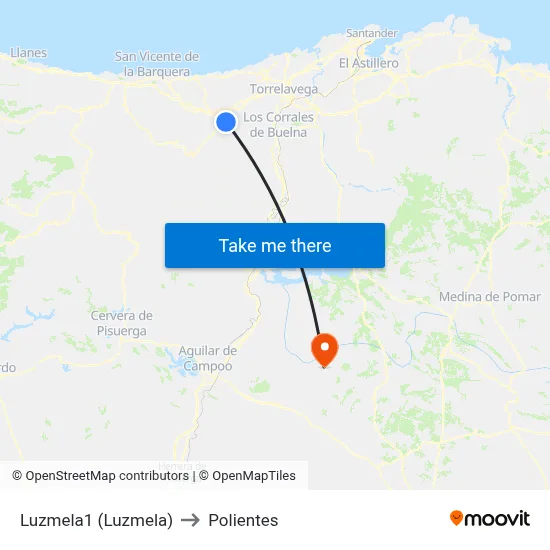 Luzmela1 (Luzmela) to Polientes map