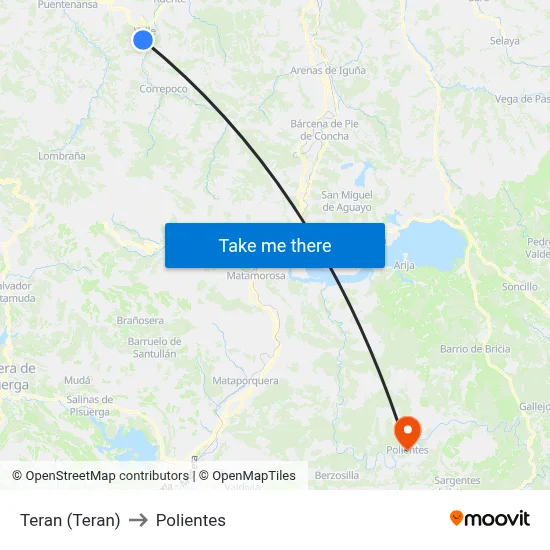 Teran (Teran) to Polientes map