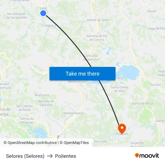 Selores (Selores) to Polientes map