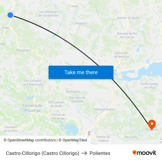 Castro-Cillorigo (Castro Cillorigo) to Polientes map