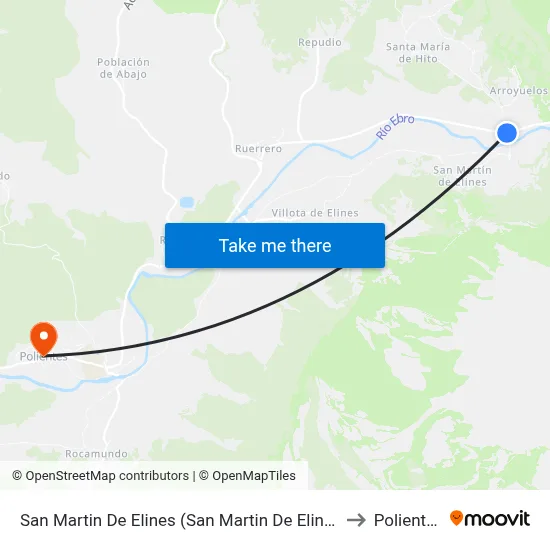 San Martin De Elines (San Martin De Elines) to Polientes map