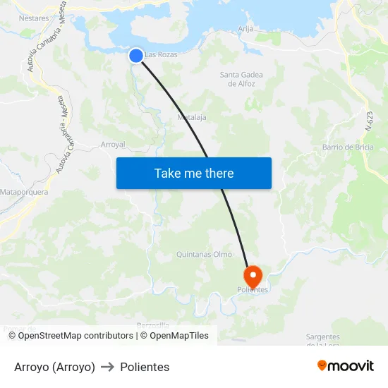 Arroyo (Arroyo) to Polientes map