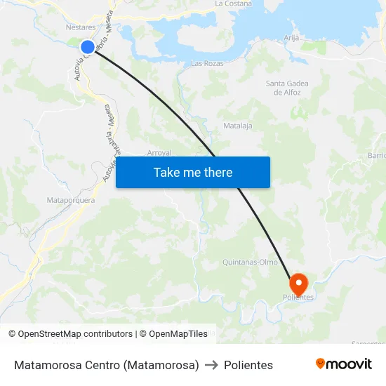 Matamorosa Centro (Matamorosa) to Polientes map