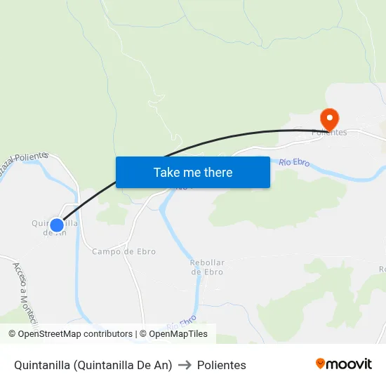 Quintanilla (Quintanilla De An) to Polientes map