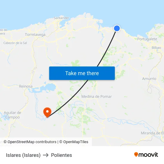 Islares (Islares) to Polientes map