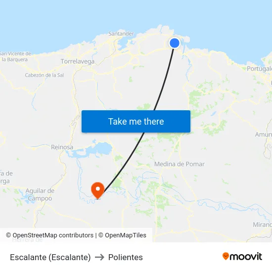 Escalante (Escalante) to Polientes map