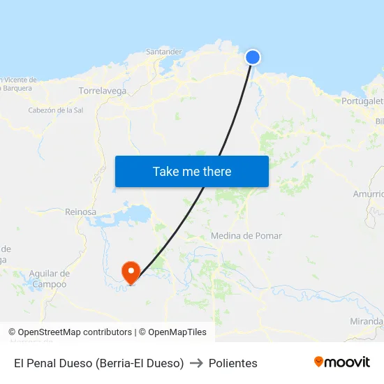 El Penal Dueso (Berria-El Dueso) to Polientes map