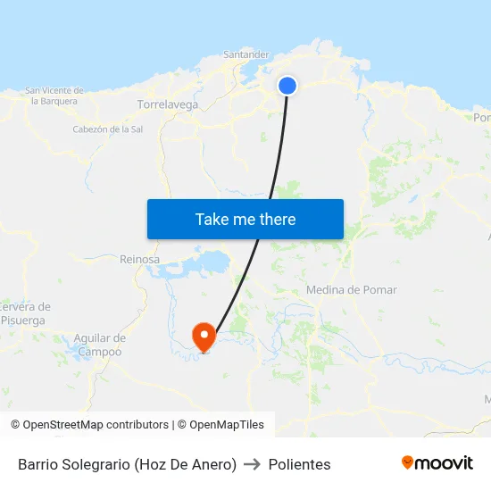 Barrio Solegrario (Hoz De Anero) to Polientes map