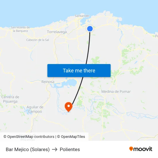 Bar Mejico (Solares) to Polientes map