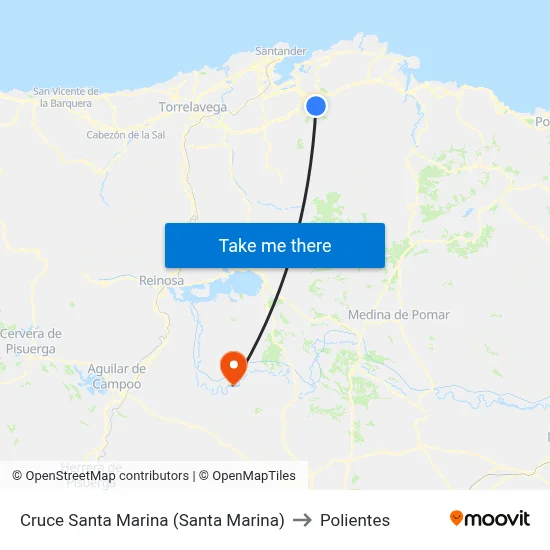 Cruce Santa Marina (Santa Marina) to Polientes map
