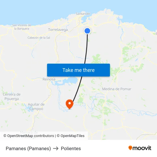 Pamanes (Pamanes) to Polientes map