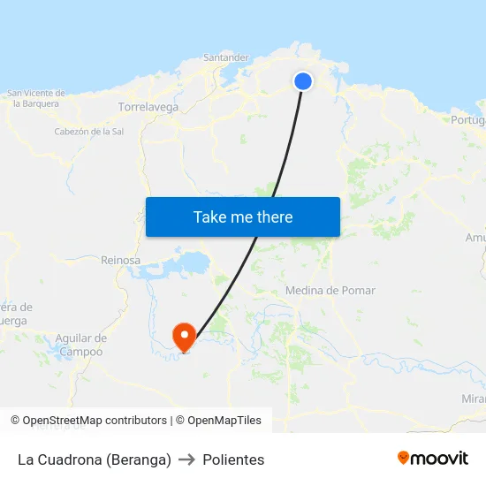 La Cuadrona (Beranga) to Polientes map