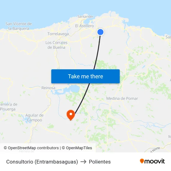 Consultorio (Entrambasaguas) to Polientes map