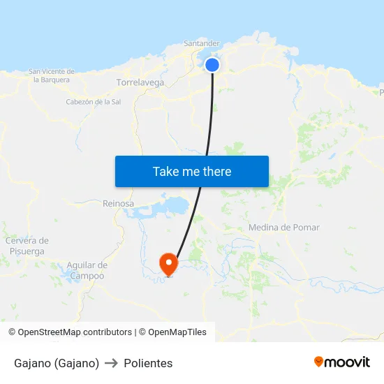 Gajano (Gajano) to Polientes map