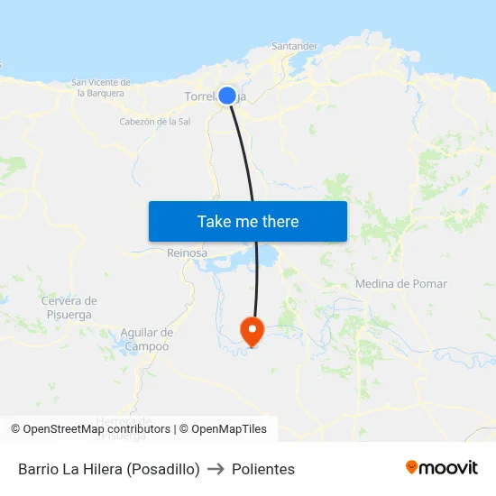 Barrio La Hilera (Posadillo) to Polientes map