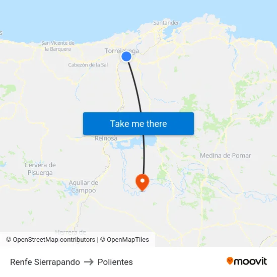 Renfe Sierrapando to Polientes map