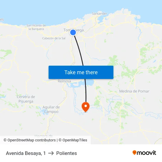 Avenida Besaya, 1 to Polientes map