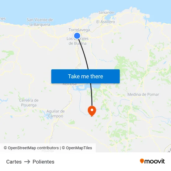 Cartes to Polientes map
