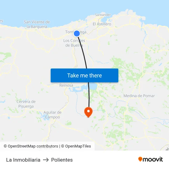 La Inmobiliaria to Polientes map