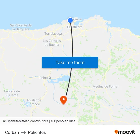 Corban to Polientes map
