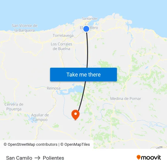 San Camilo to Polientes map