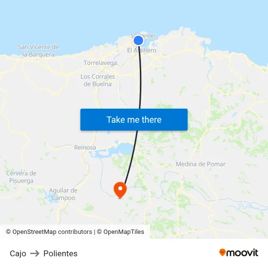 Cajo to Polientes map