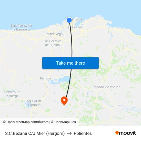 S.C.Bezana C/J.Mier (Hergom) to Polientes map