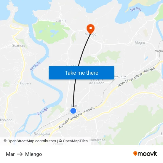 Mar to Miengo map