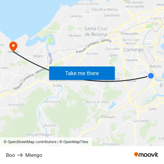 Boo to Miengo map