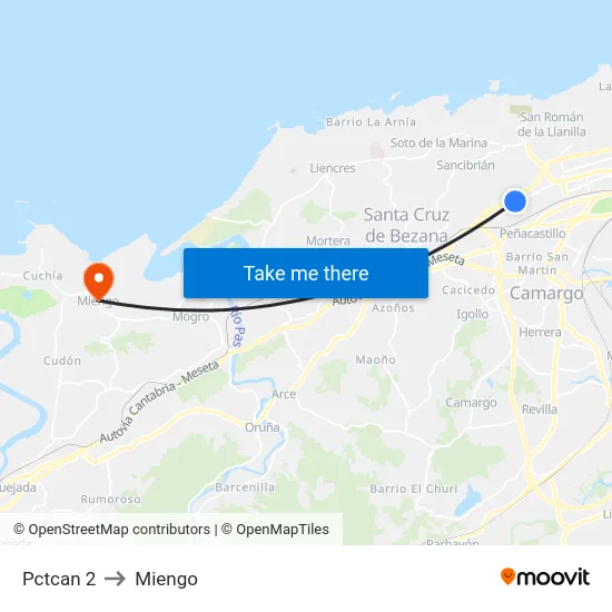 Pctcan 2 to Miengo map