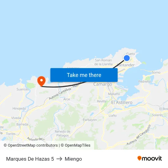 Marques De Hazas 5 to Miengo map
