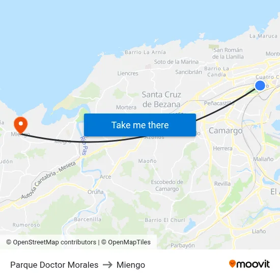 Parque Doctor Morales to Miengo map