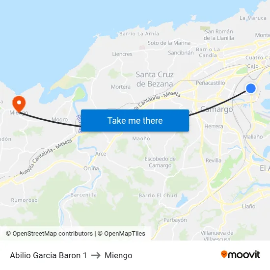 Abilio Garcia Baron 1 to Miengo map