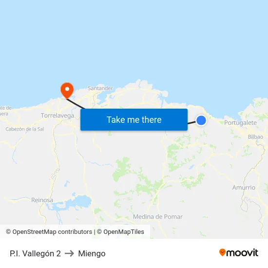 P.I. Vallegón 2 to Miengo map