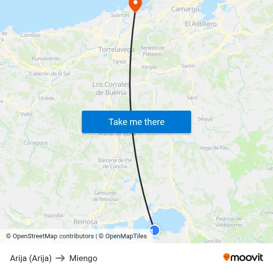 Arija (Arija) to Miengo map