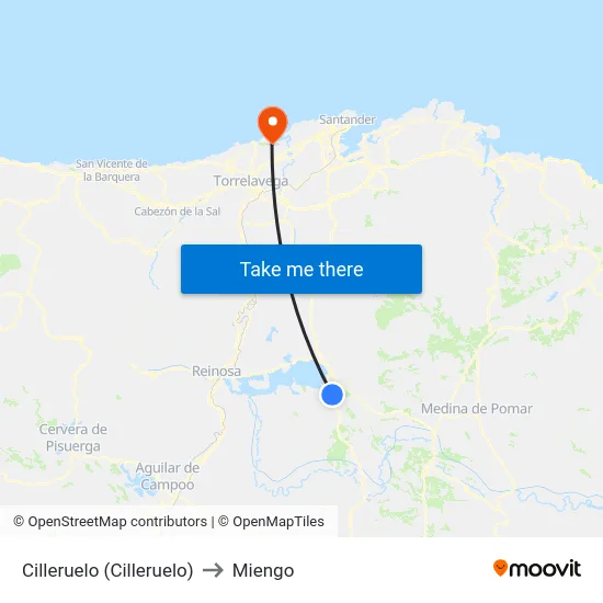 Cilleruelo (Cilleruelo) to Miengo map