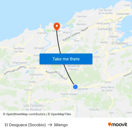 El Desguace (Socobio) to Miengo map