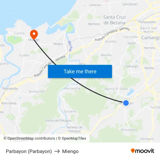 Parbayon (Parbayon) to Miengo map